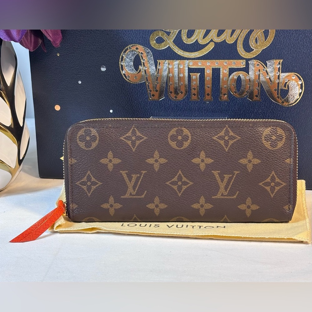 Louis Vuitton Clemence Wallet Monogram Orange